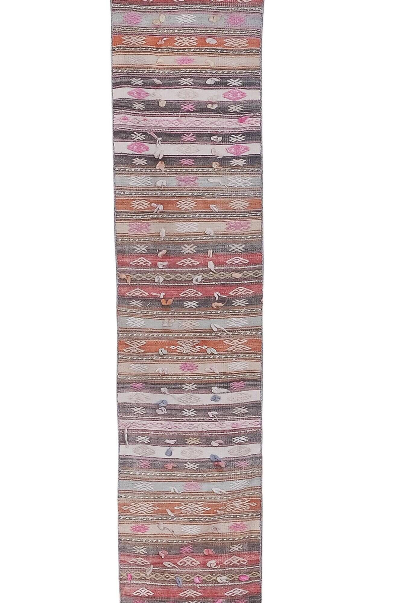 Vintage Turkish hallway rug 54x703 cm