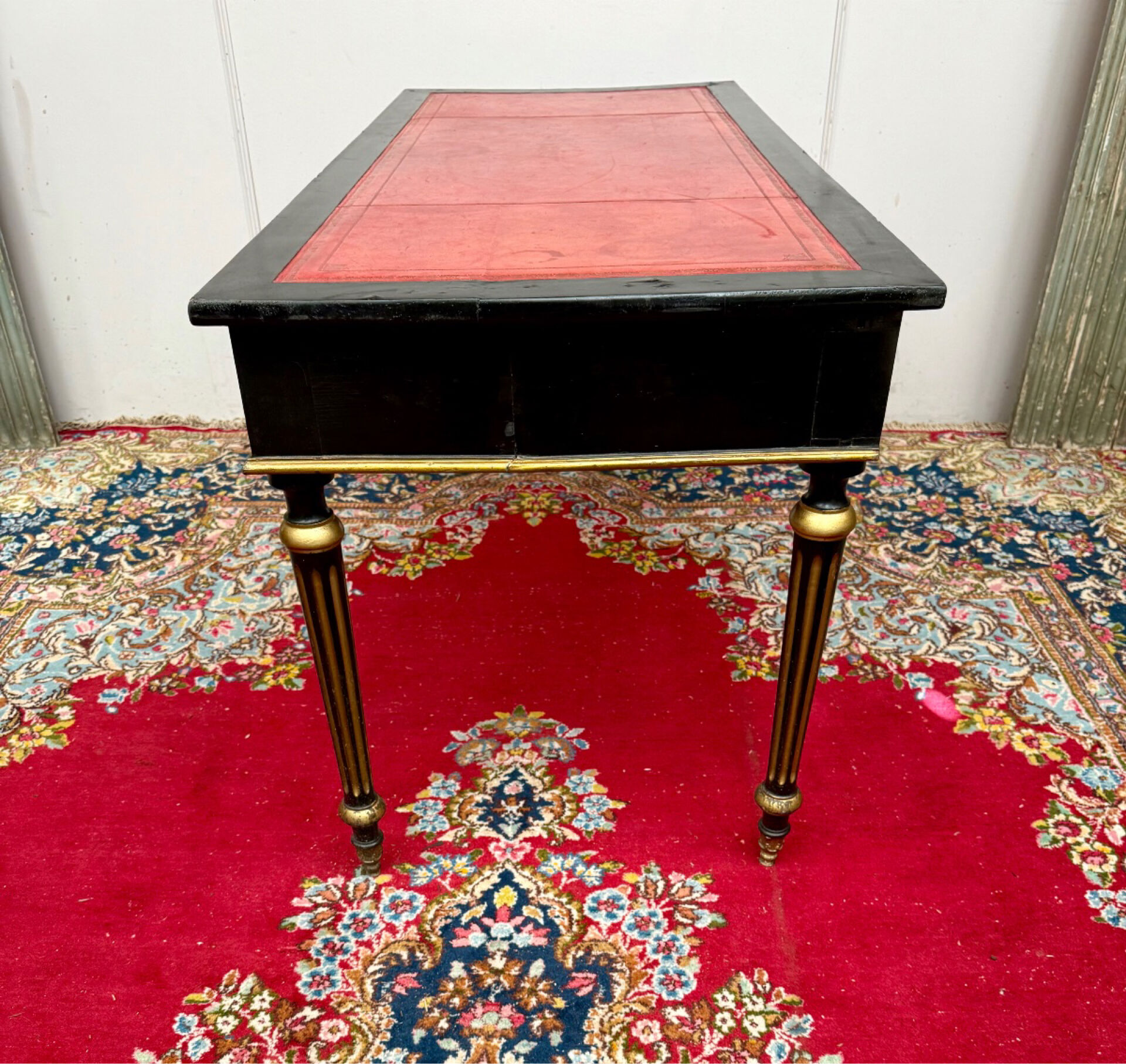 Black lacquered desk in 19th century louis xvi style