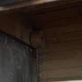 Antique oak notary cabinet with two roller doors and a working lock