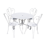 Old white wrought iron garden set