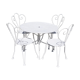 Salon de jardin en fer forgé blanc ancien table et 4 chaises