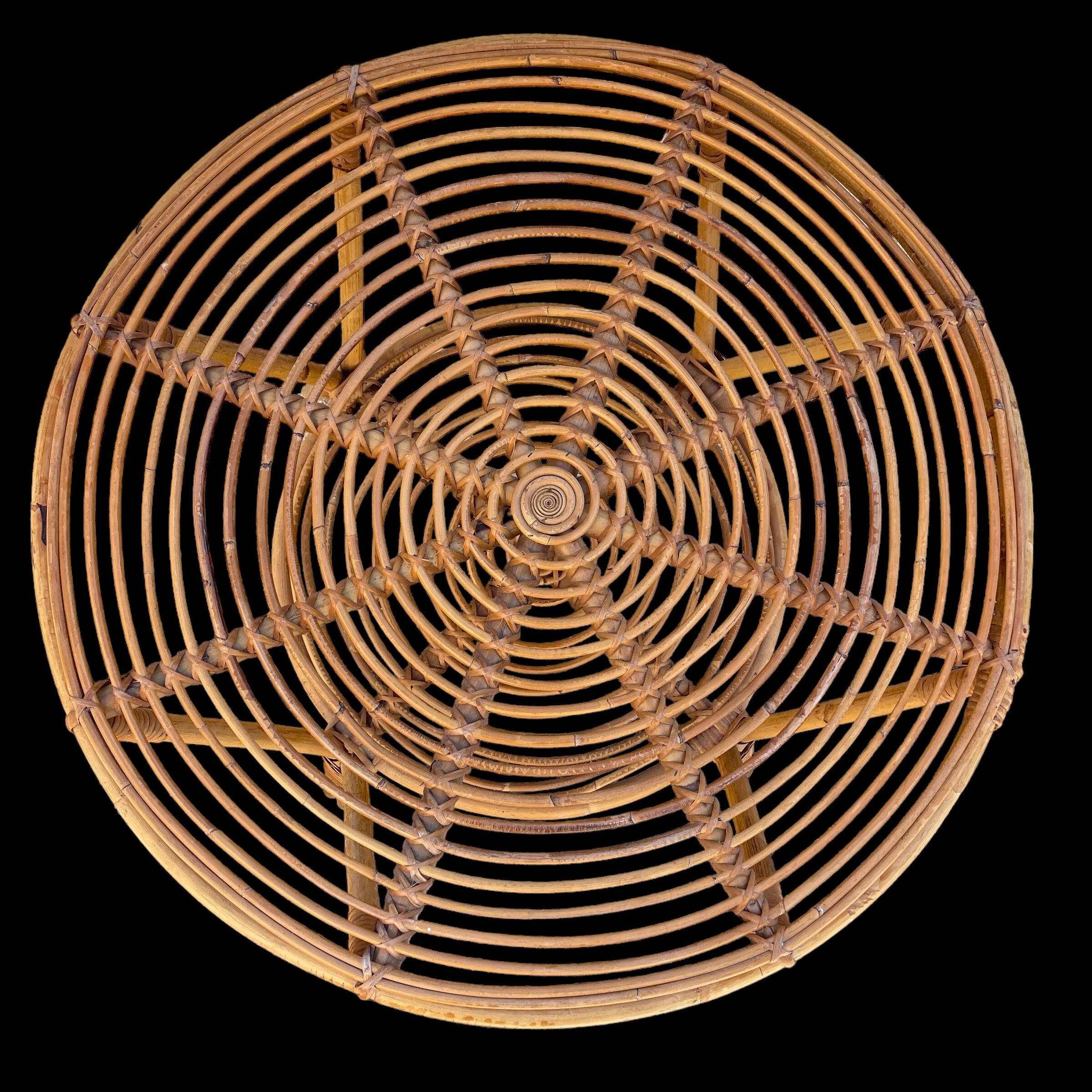 Rattan coffee table 60'S