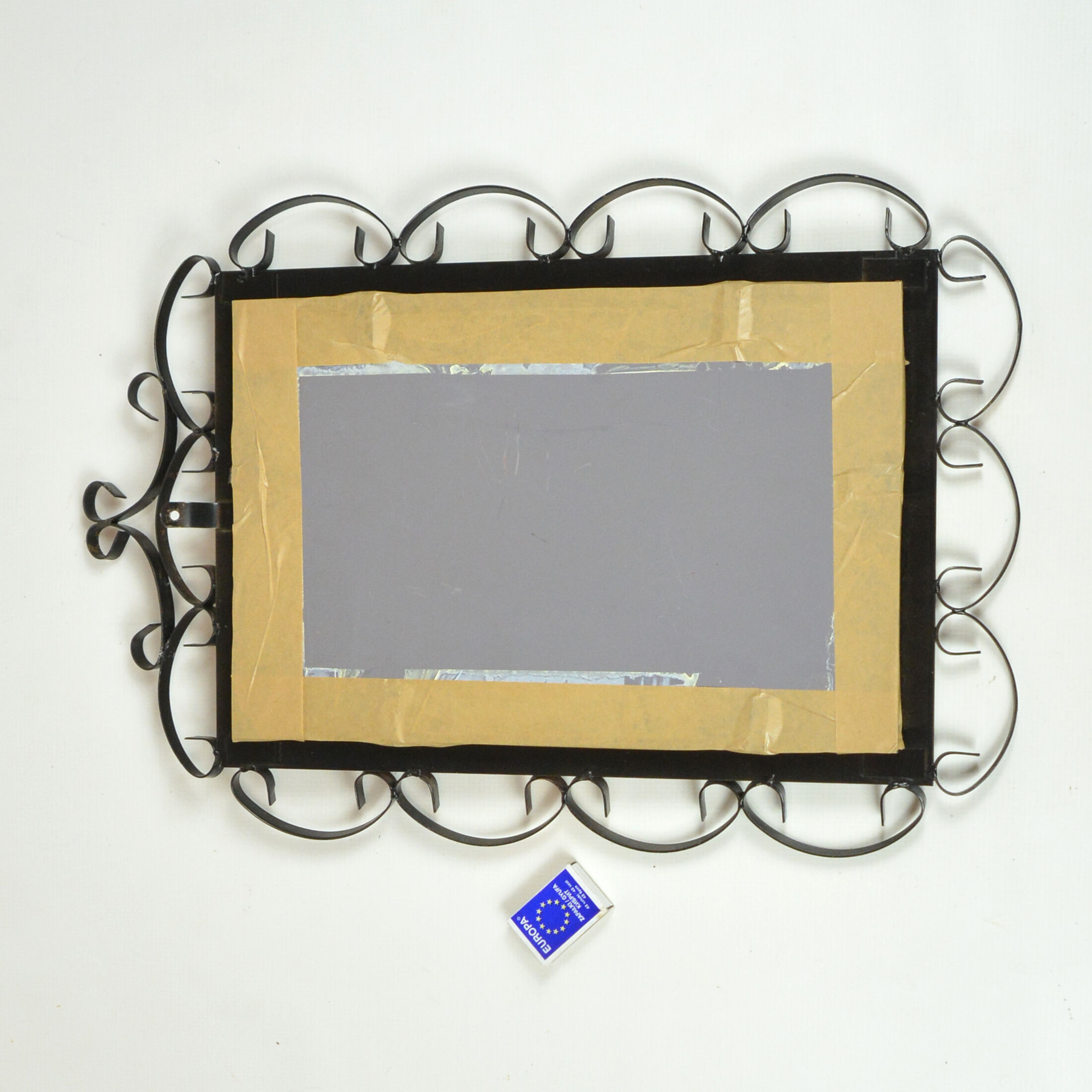 Miroir rectangulaire des années 1970 en métal, Allemagne