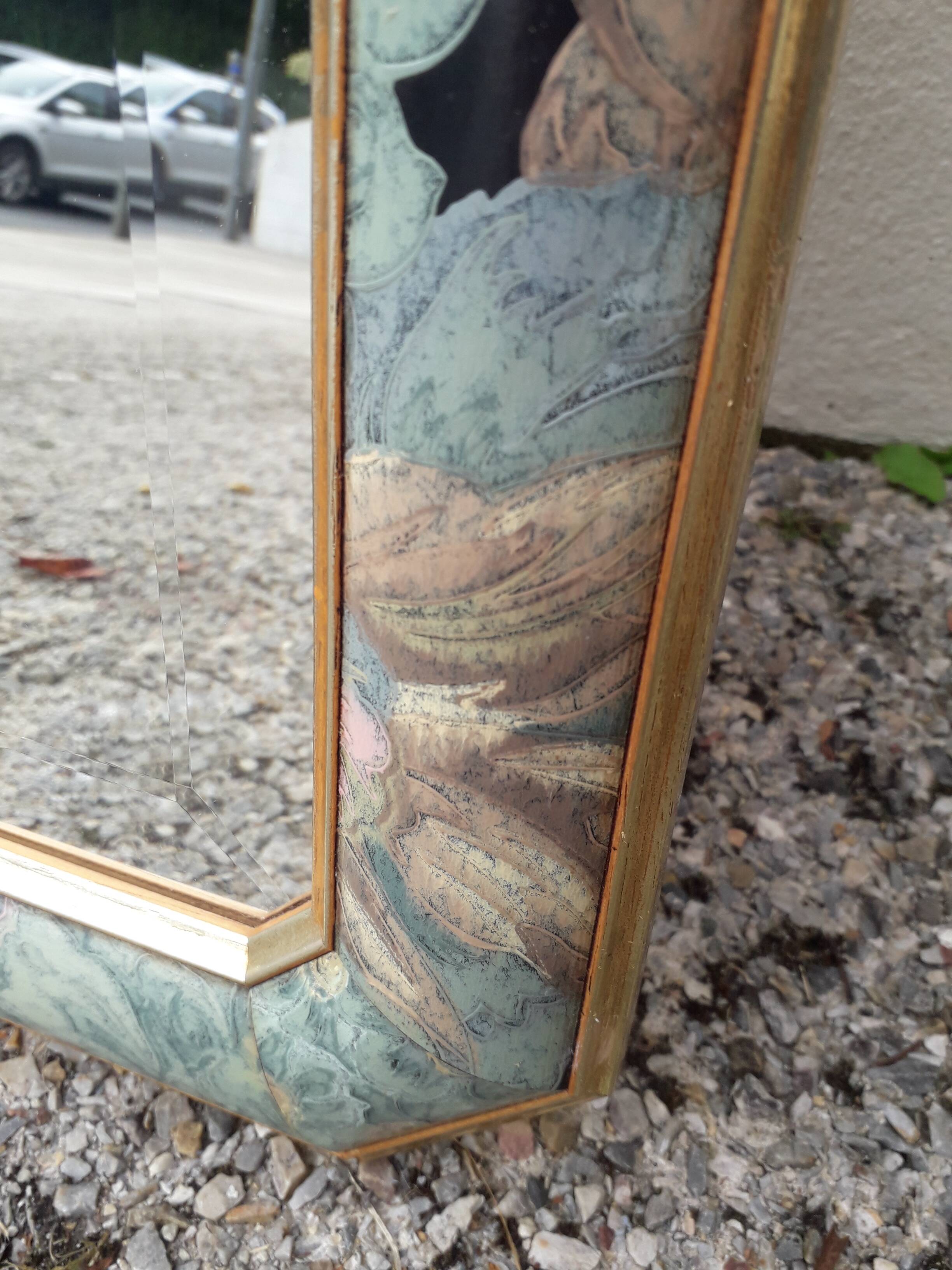 Large vintage beveled mirror (112x39cm)