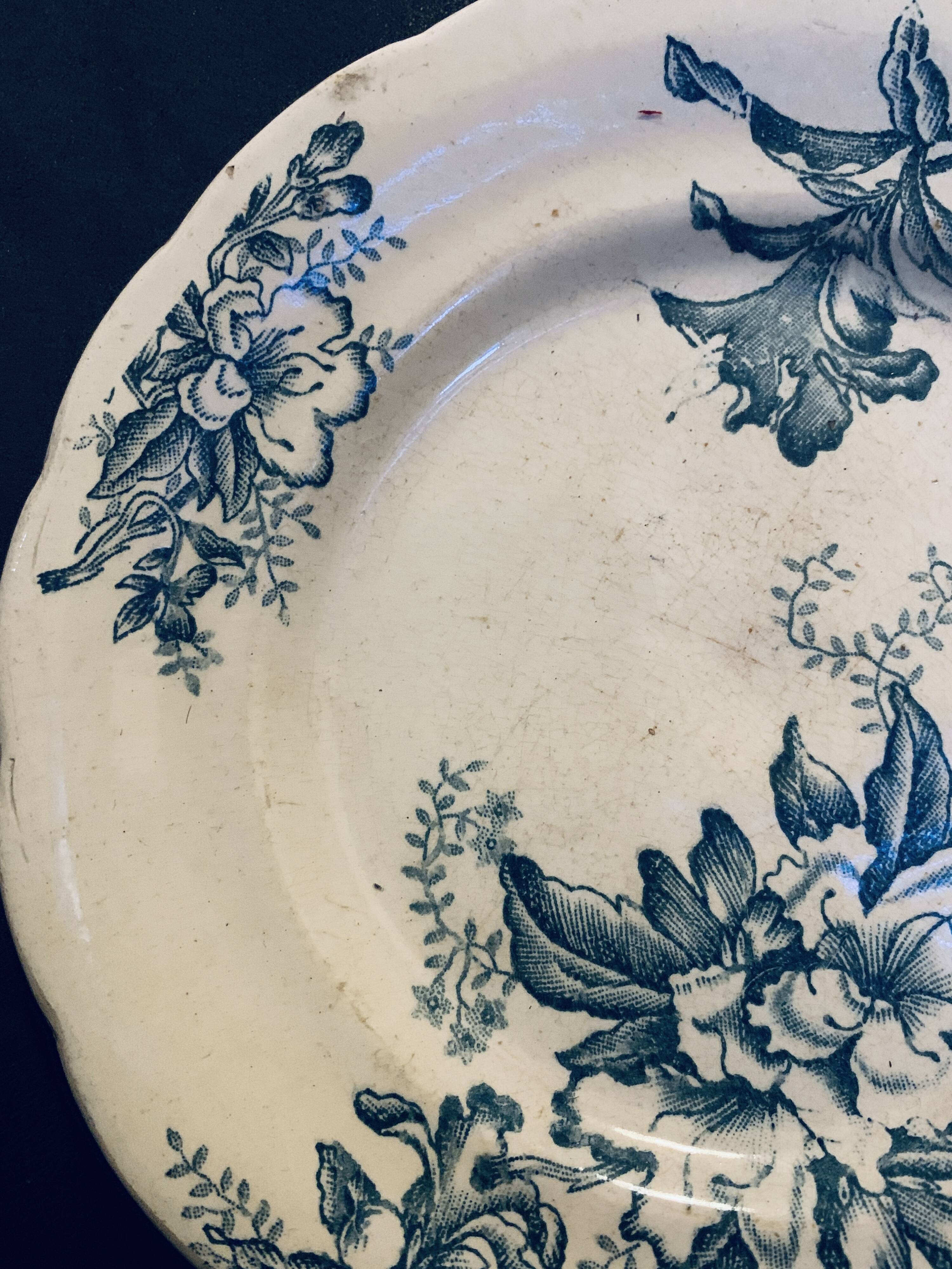 Flat plate 1960 ceramic Lucette 20cm Terre de fer old vintage