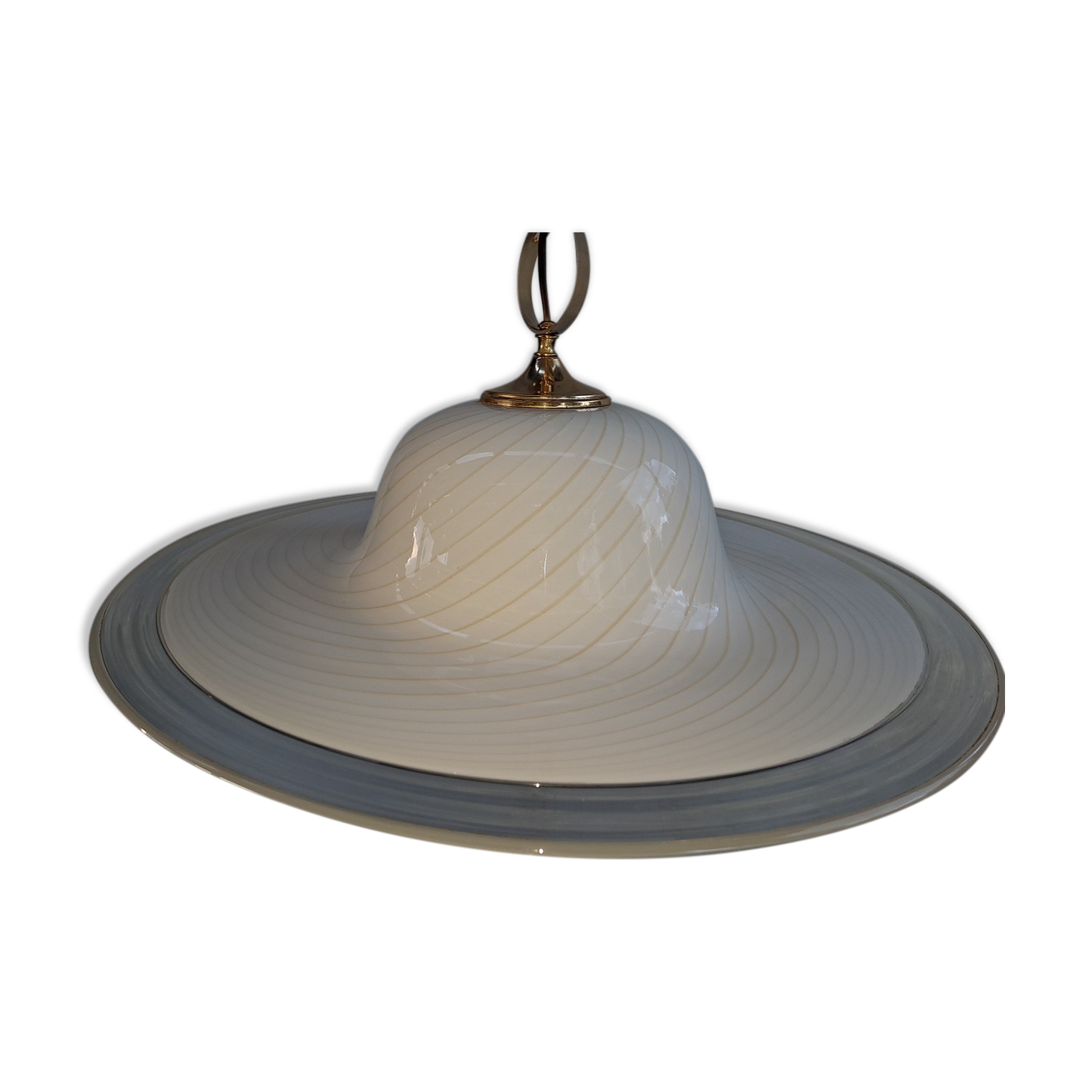 Xxl white swirl ceiling lamp murano vintage