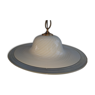 Xxl white swirl ceiling lamp murano vintage