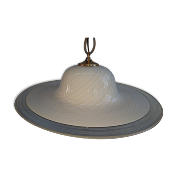Xxl white swirl ceiling lamp murano vintage