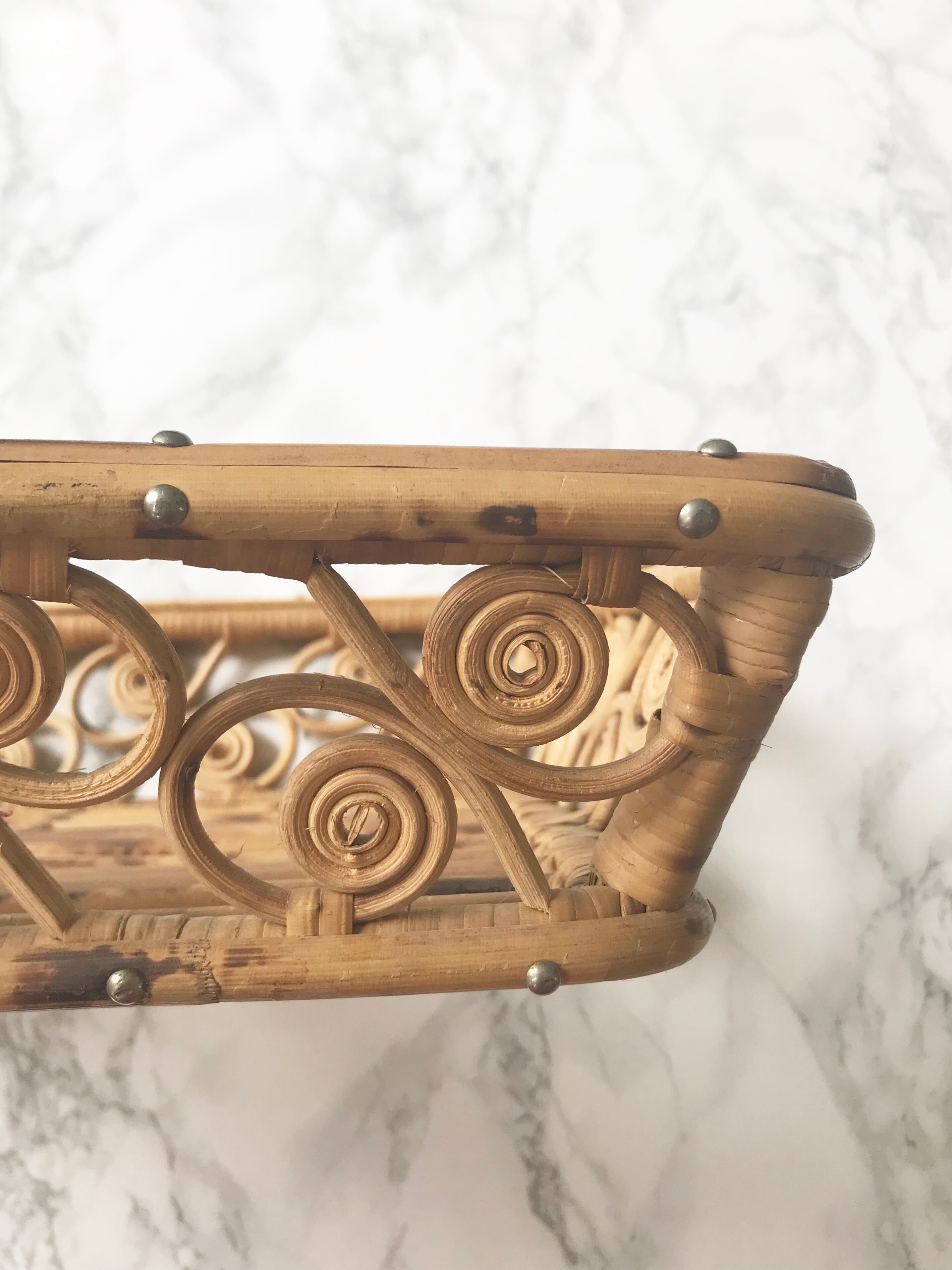 Rattan basket peacock