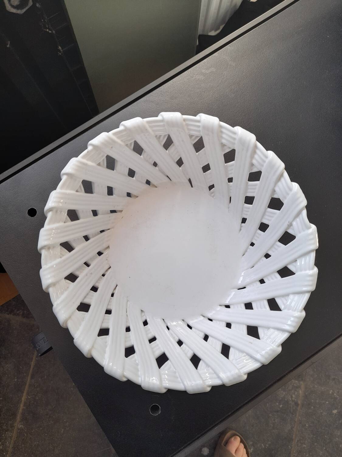 Italian woven ceramic basket