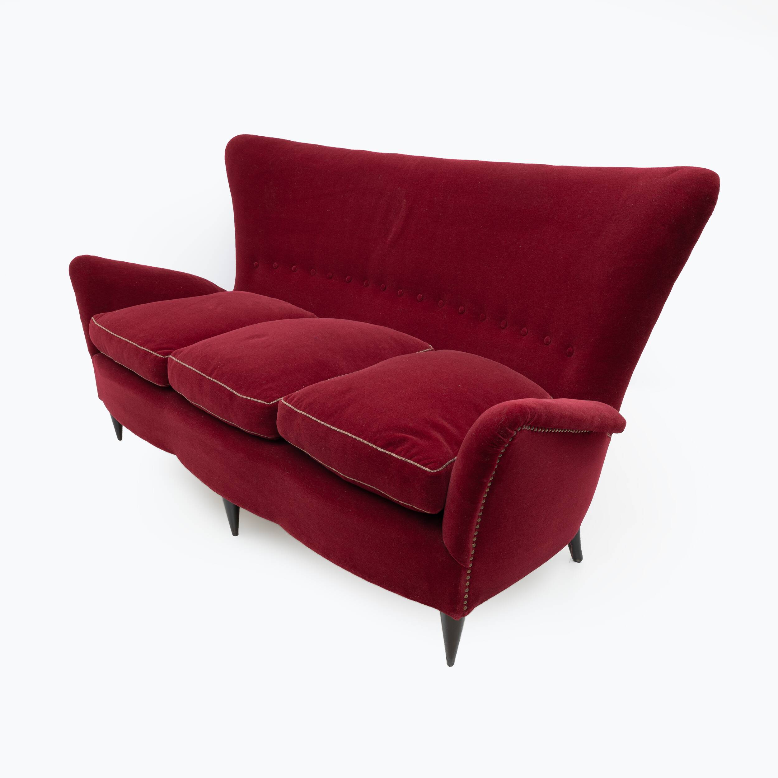 Gio Ponti Art Dèco Italian Sofa from Hotel Bristol Merano, 1950s