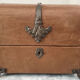 Vintage leather and silver metal jewelry box.