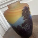 Gallé Blue Line Vase from the Vosges