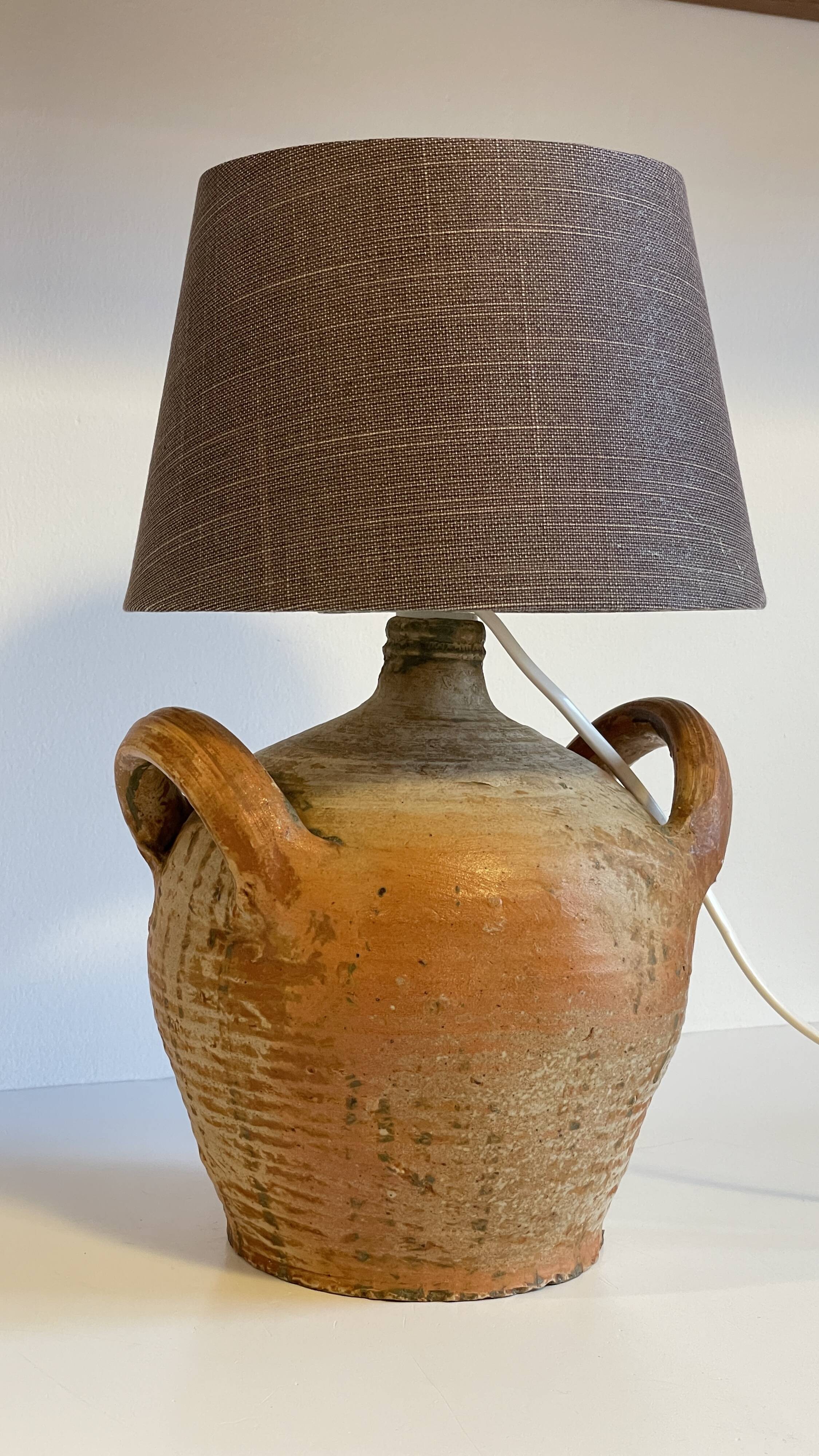 Vintage handmade pottery lamp