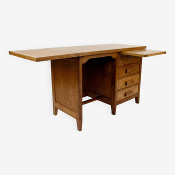 Art Deco oak desk, France, Circa 1940