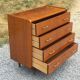 Vintage walnut varnished chest of drawers with 4 drawers from the 1960s.