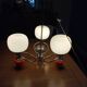 Space age chrome and ceramic chandelier