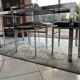 Vintage dining set – smoked glass & chrome – 5 chairs – year