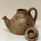 Vintage glazed ceramic sculptural teapot from the 1970s.