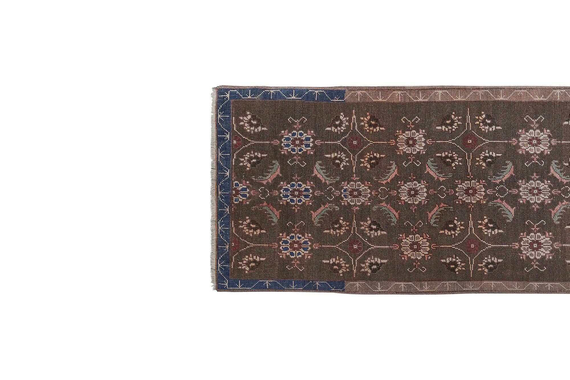 Vintage Turkish hallway rug 90x277 cm
