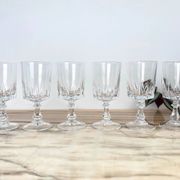 6 Cristal D'Arques Louvre model white wine glasses