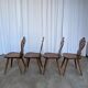 Set of 4 Farmhouse Tyrolean Chair with Heart Cutout Back / 1970s Vintage Di