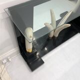 Versailles collection table console éléphant fausse défense ébène miroir verre années 1970