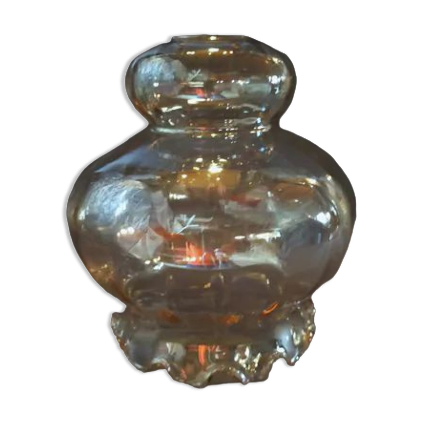 Amber glass lampshade