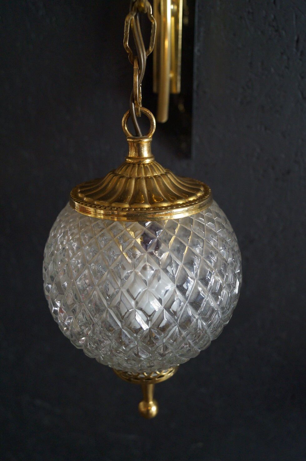 Pair of 1960 brass wall lamp