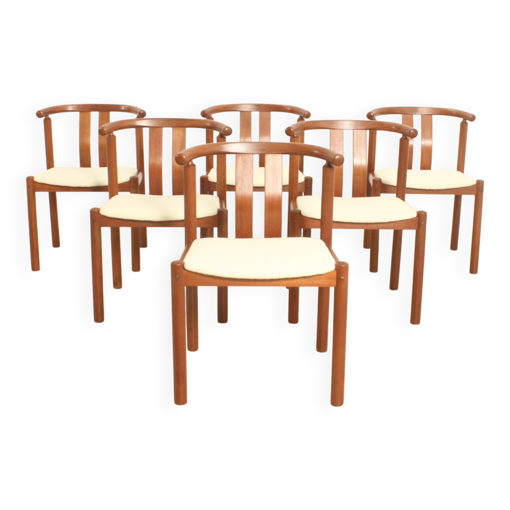 Six teak chairs by Hans J. Frydendal, Denmark 1970
