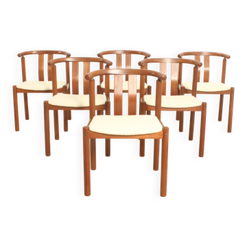 Six teak chairs by Hans J. Frydendal, Denmark 1970