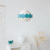 Vintage pendant lamp in white and green metal