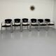 6 black leather and chrome metal chairs Brayton International vintage sa
