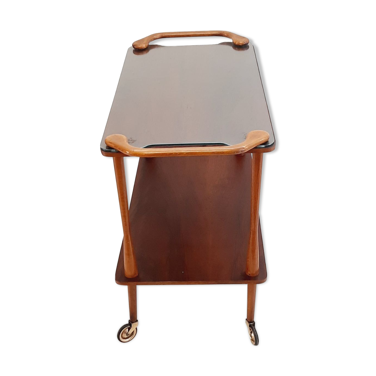Bar kart - 50s 60 - Wood and glass.