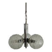Suspension vintage avec 3 globes en verre par Fischer Leuchten