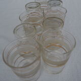 9 wine glasses, gold edging and granite – 1960s-1970s