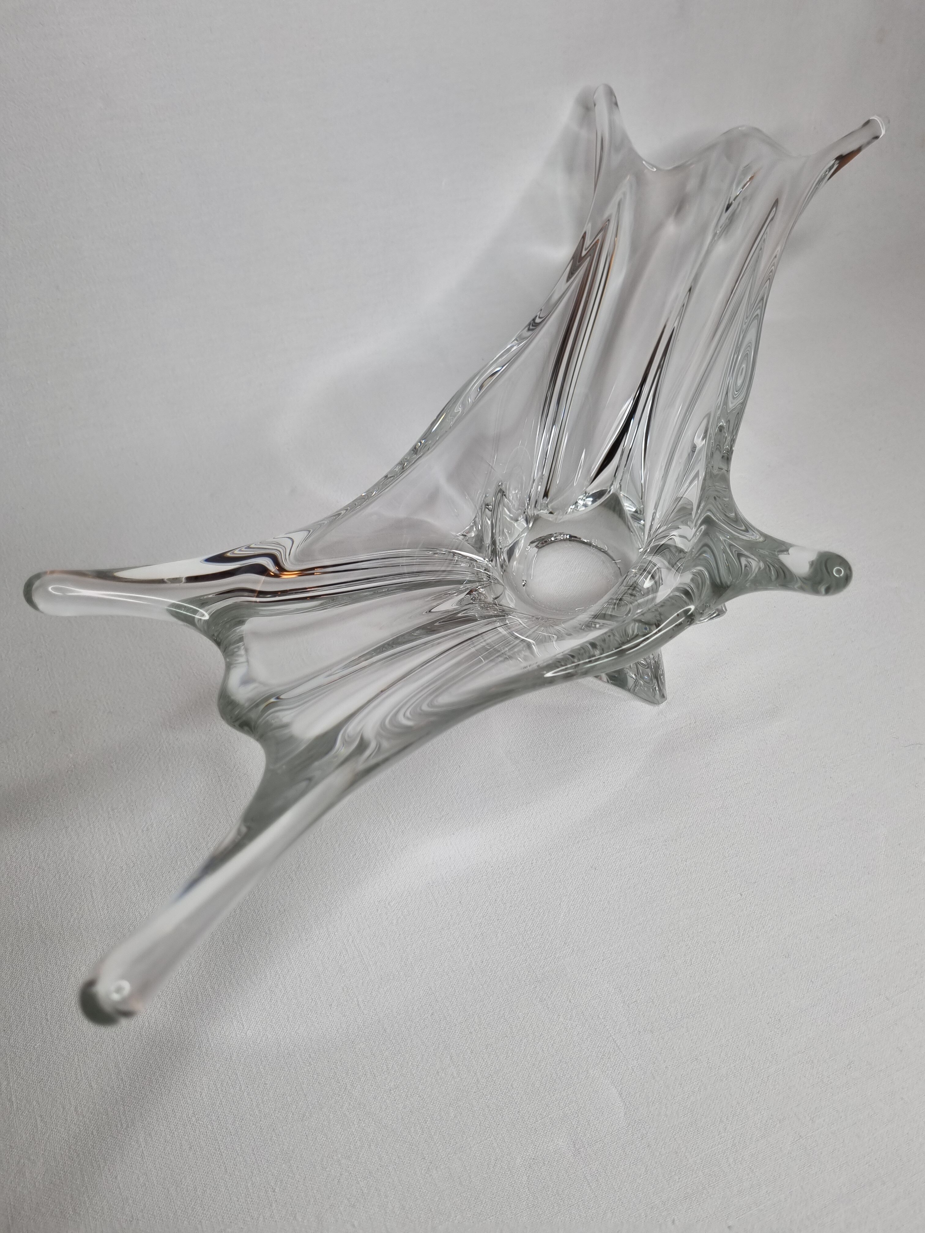 Vintage asymmetrical "Splash" crystal cup, 65 cm