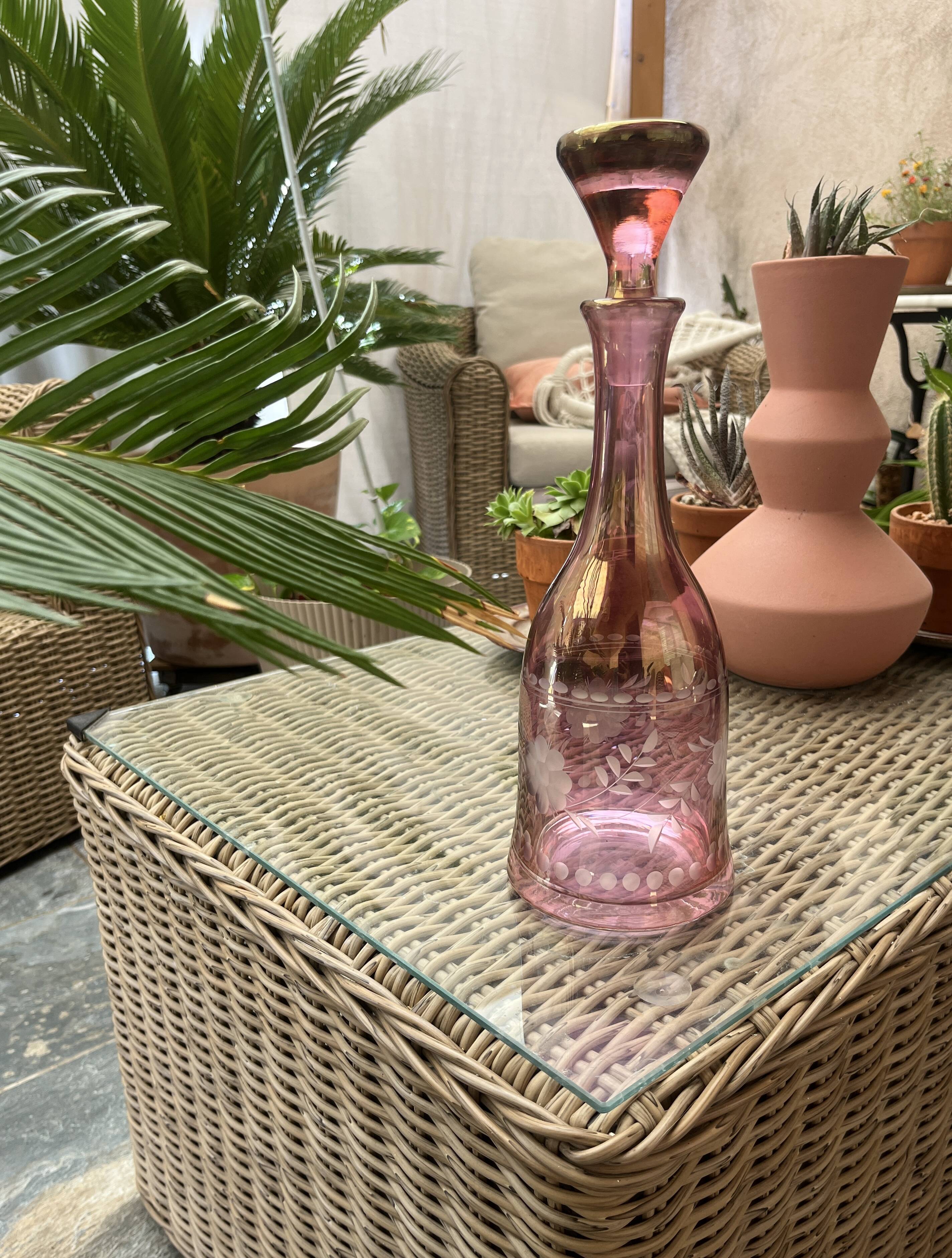 Carafe vintage fleurie