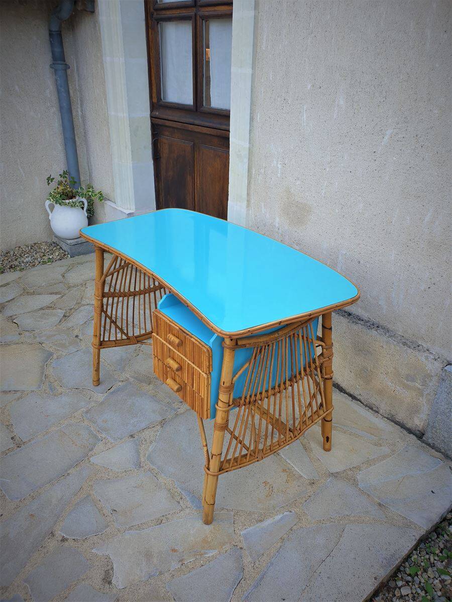Vintage rattan desk