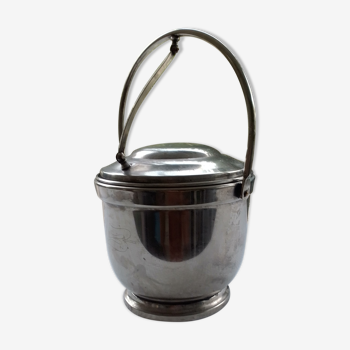 Silver metal ice bucket