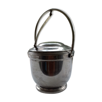 Silver metal ice bucket