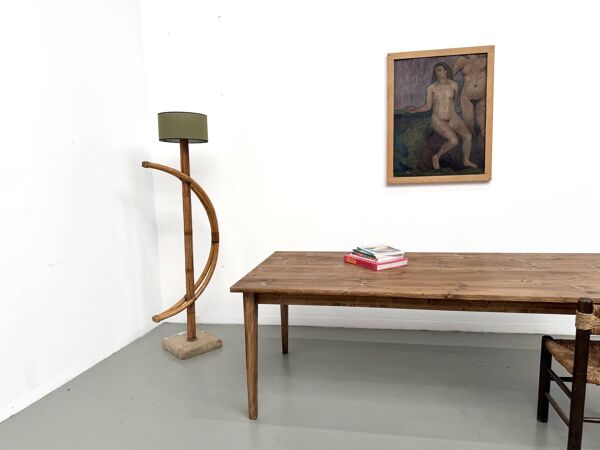 Table de ferme aux pieds fuseaux L240 cm