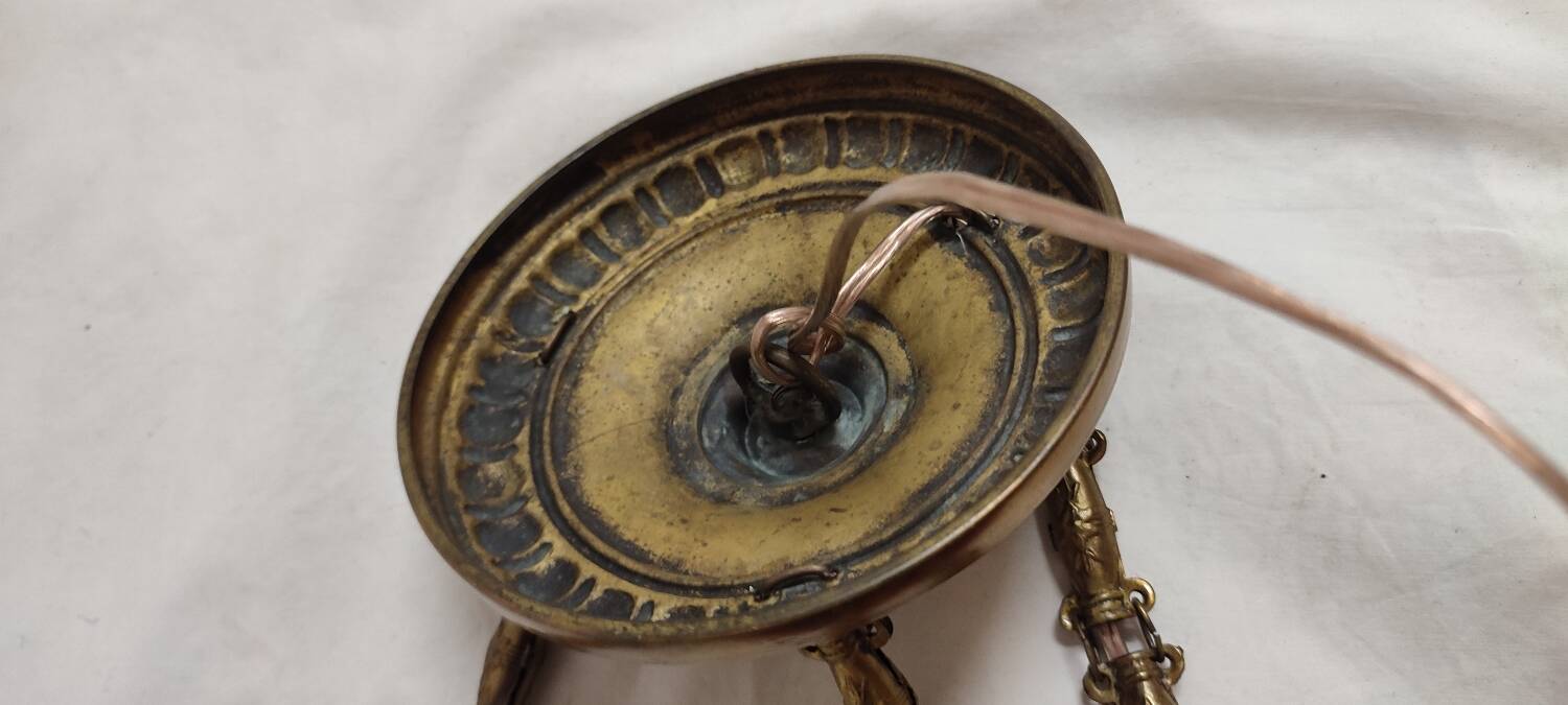 Lámpara de techo "Art Nouveu" de latón. Spain, 1930s.