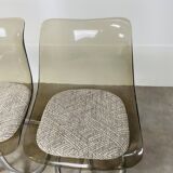 4 chairs by Michel Charron, 1970, plexiglass and aluminum