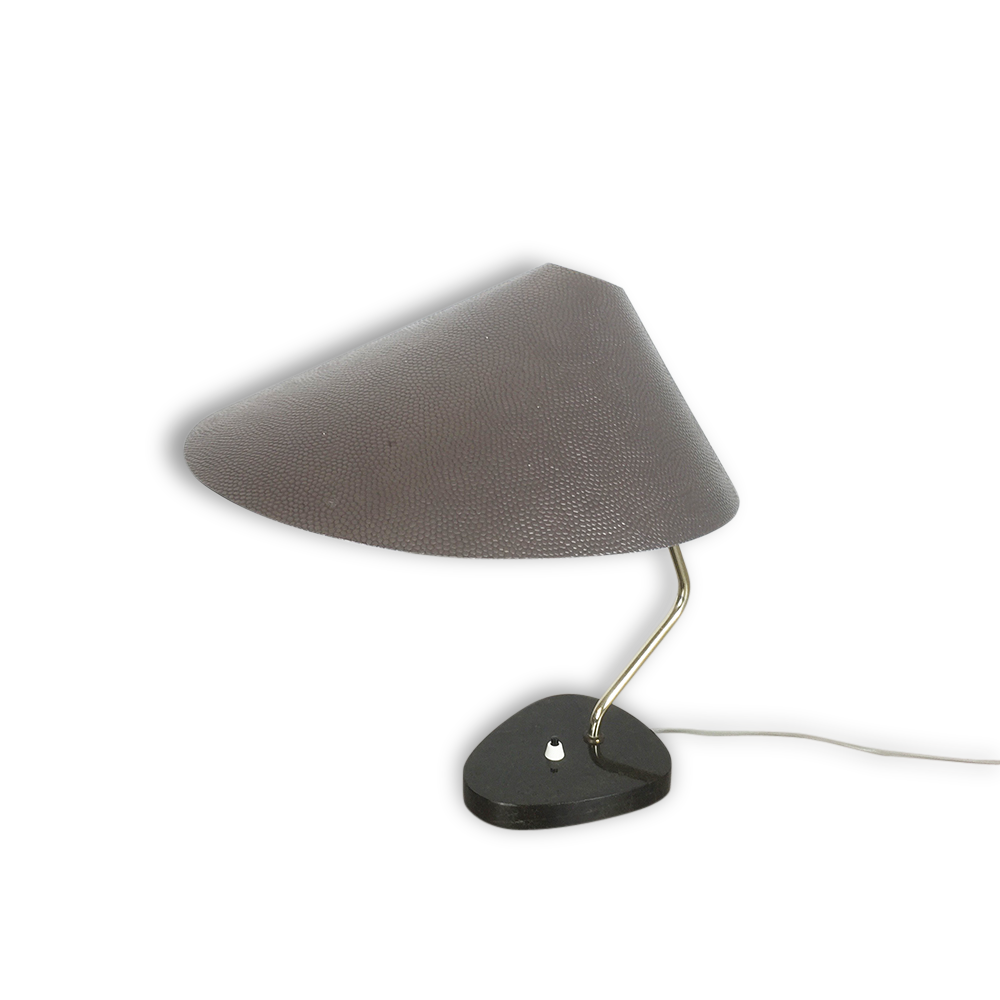 Original modernist 1960 s light Table lamp table with granite base. made in Germany