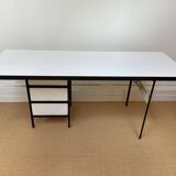 Large black and white Georges Nelson desk for Herman Miller, USA, circa 1950.