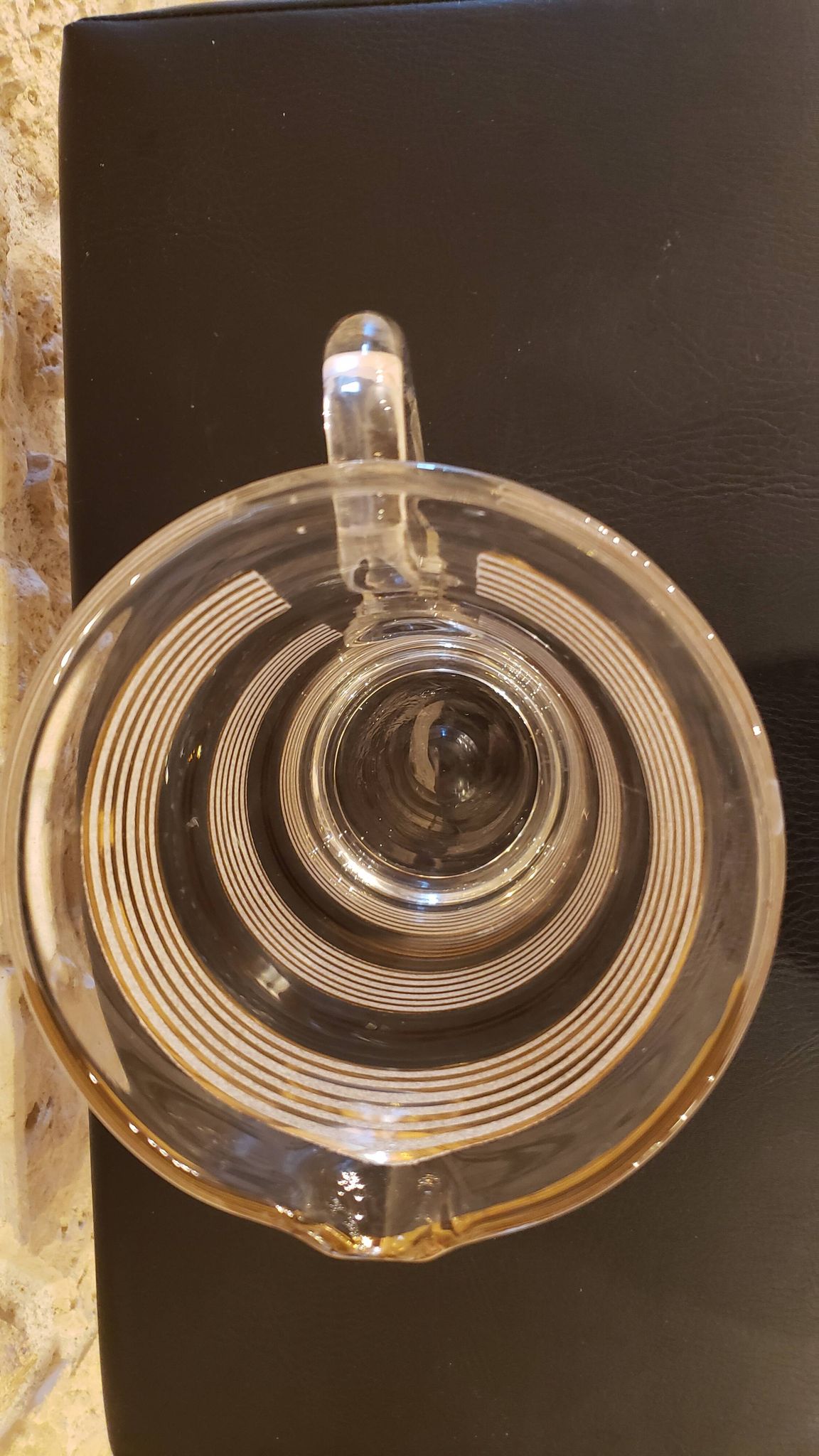 Granite glass jug with gold edging