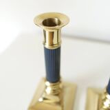 Vintage gilt brass candlesticks, 1970s, set of 2