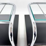 Pair of Art Deco Tubular Bedside Tables, Czechoslovakia
