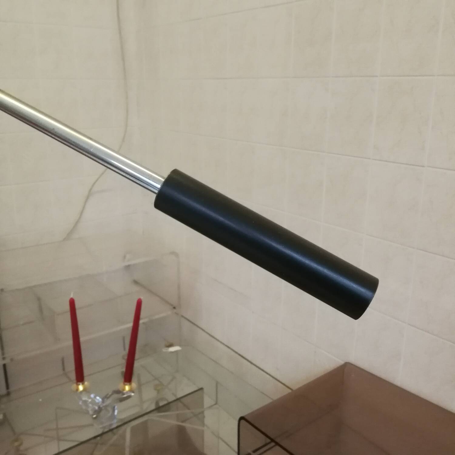 Orbiter floor lamp with pendulum and counterweight chrome steel sonnemans